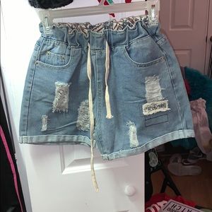 ROMWE High Waisted Drawstring American Flag Shorts